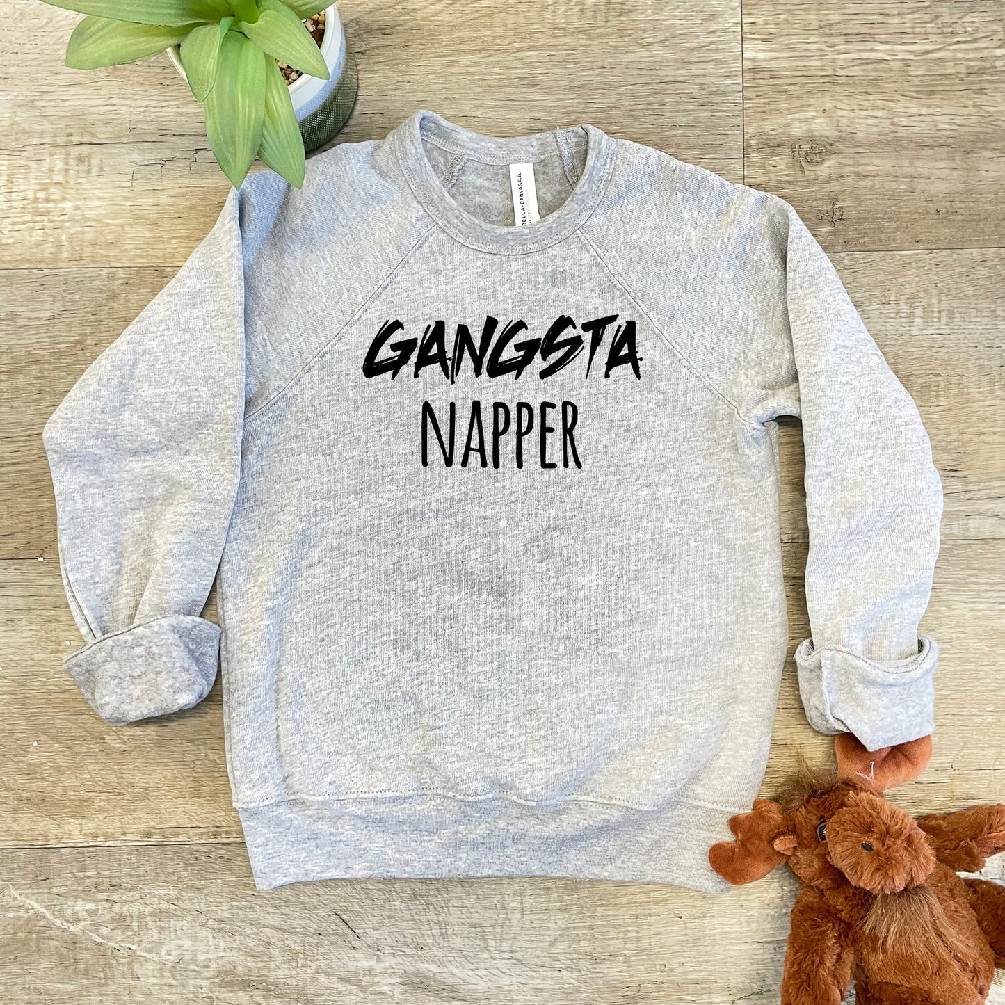 Gangsta Napper (Kids) - Kid's Sweatshirt - Heather Gray or Mauve