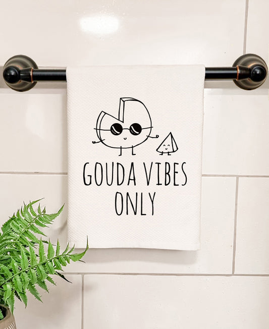 Gouda Vibes Only - Kitchen/Bathroom Hand Towel (Waffle Weave) - MoonlightMakers
