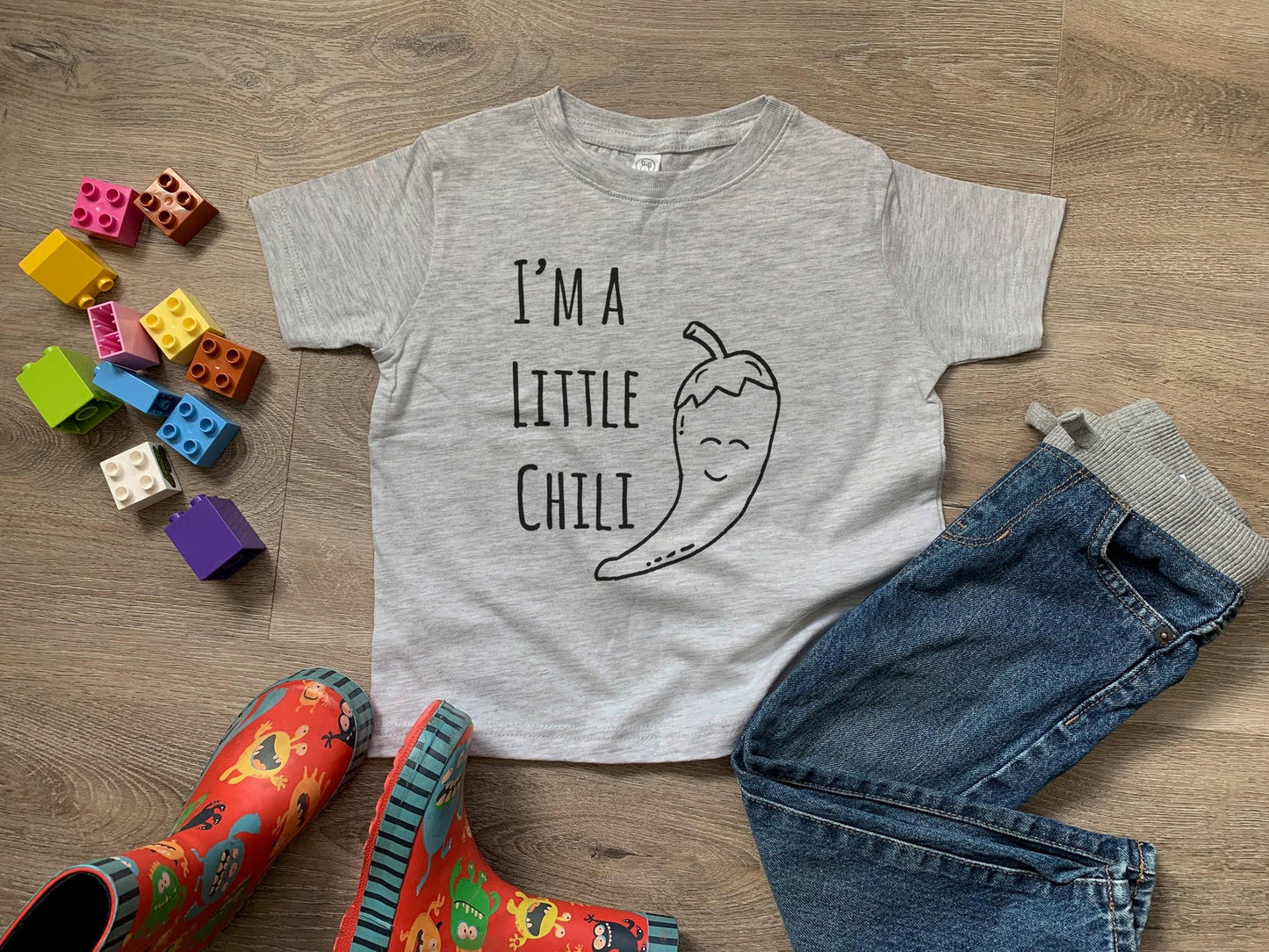 I'm A Little Chili - Toddler Tee - Heather Gray