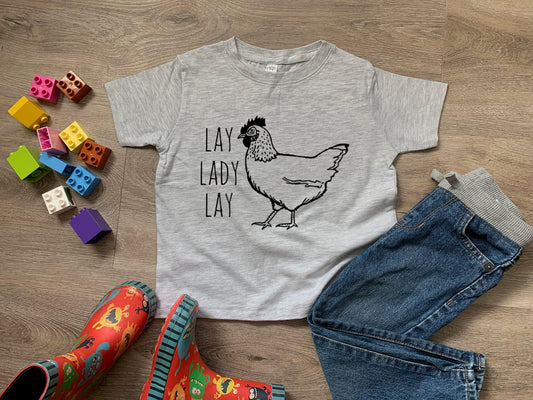 Lay Lady Lay (Chicken) - Toddler Tee - Heather Gray