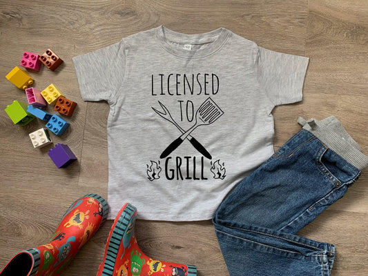 Licensed To Grill - Toddler Tee - Heather Gray
