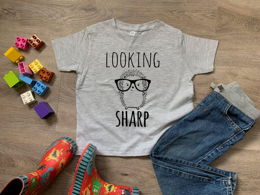 Looking Sharp (Hedgehog) - Toddler Tee - Heather Gray