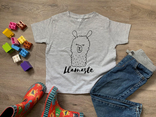 Llamaste (Llama/ Yoga) - Toddler Tee - Heather Gray