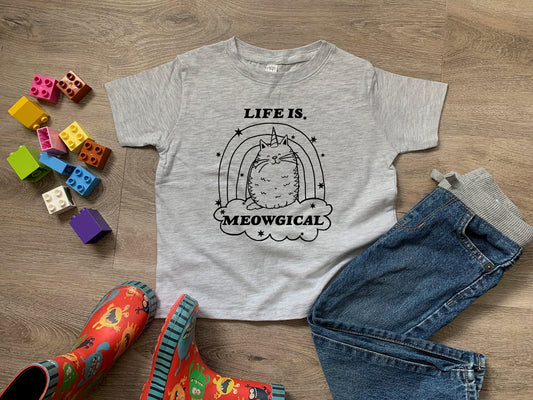 Life Is Meowgical (Cat) - Toddler Tee - Heather Gray