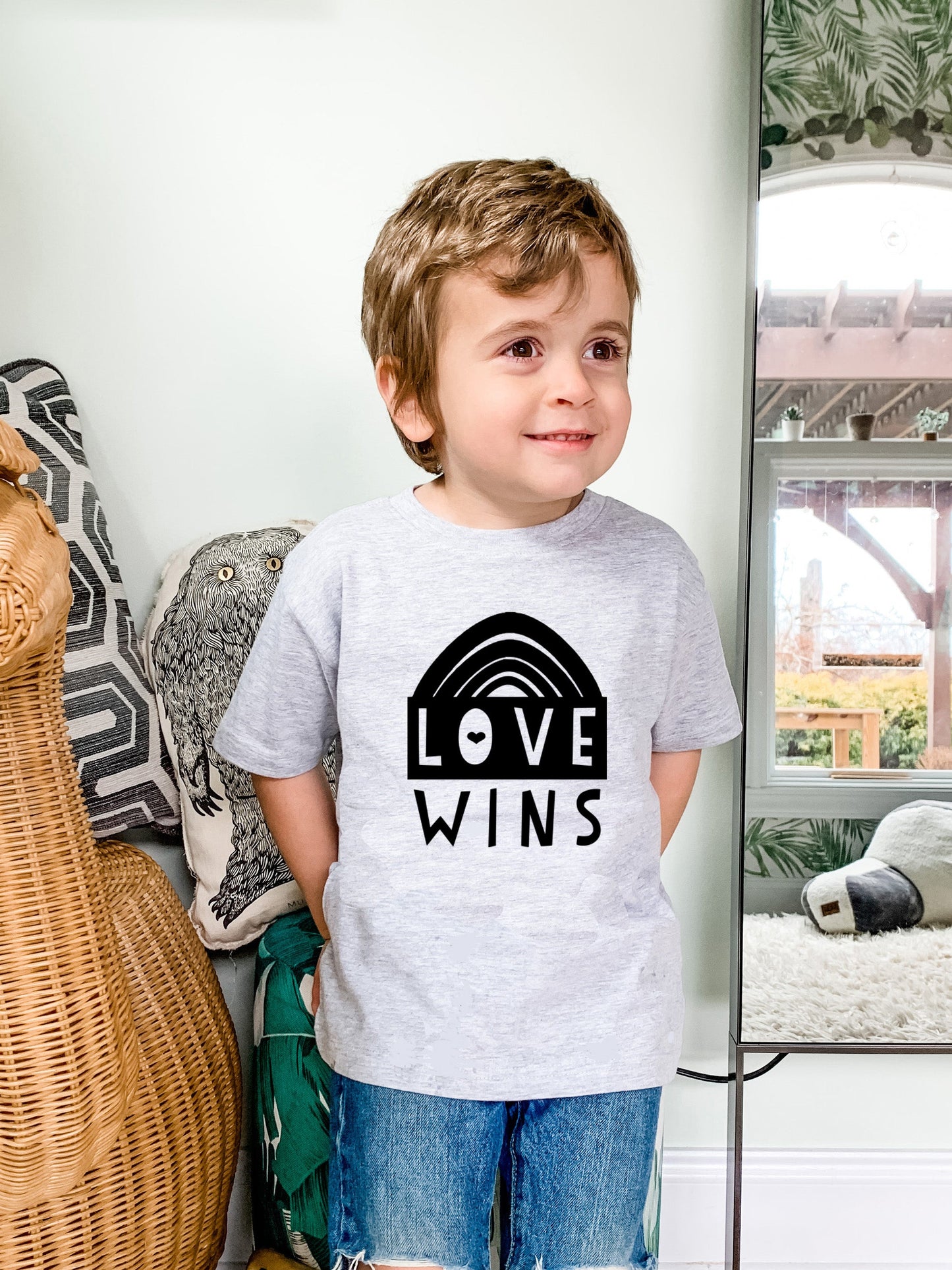 Love Wins - Toddler Tee - Heather Gray