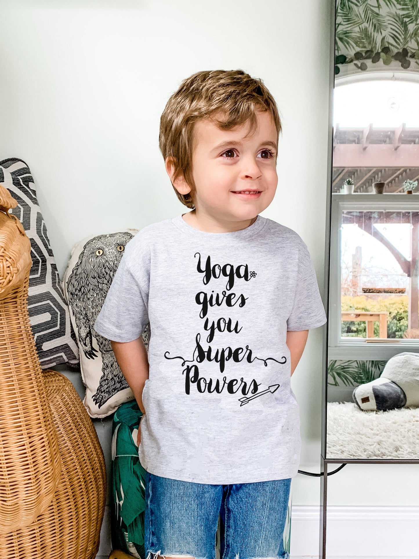 Yoga Gives You Superpowers - Toddler Tee - Heather Gray
