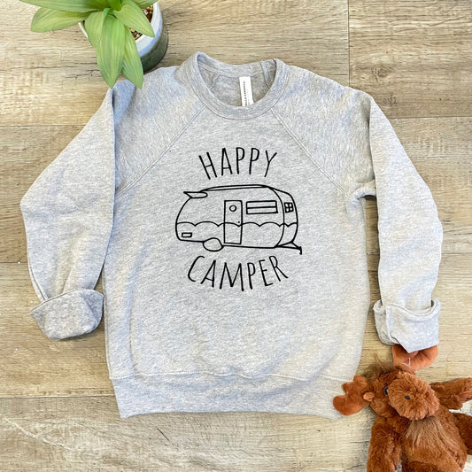 Happy Camper - Kid's Sweatshirt - Heather Gray or Mauve