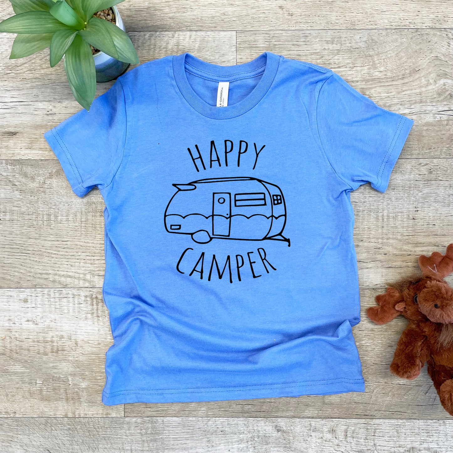 Happy Camper - Kid's Tee - Columbia Blue or Lavender