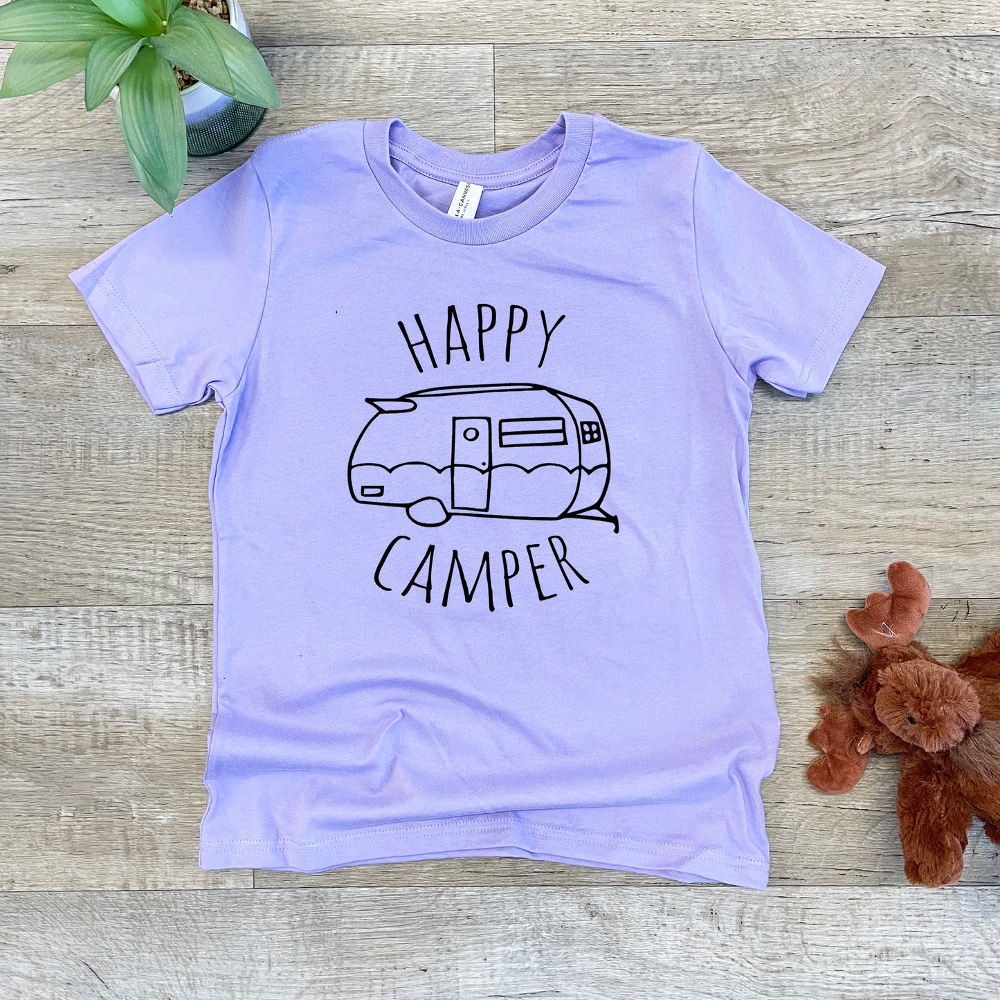 Happy Camper - Kid's Tee - Columbia Blue or Lavender