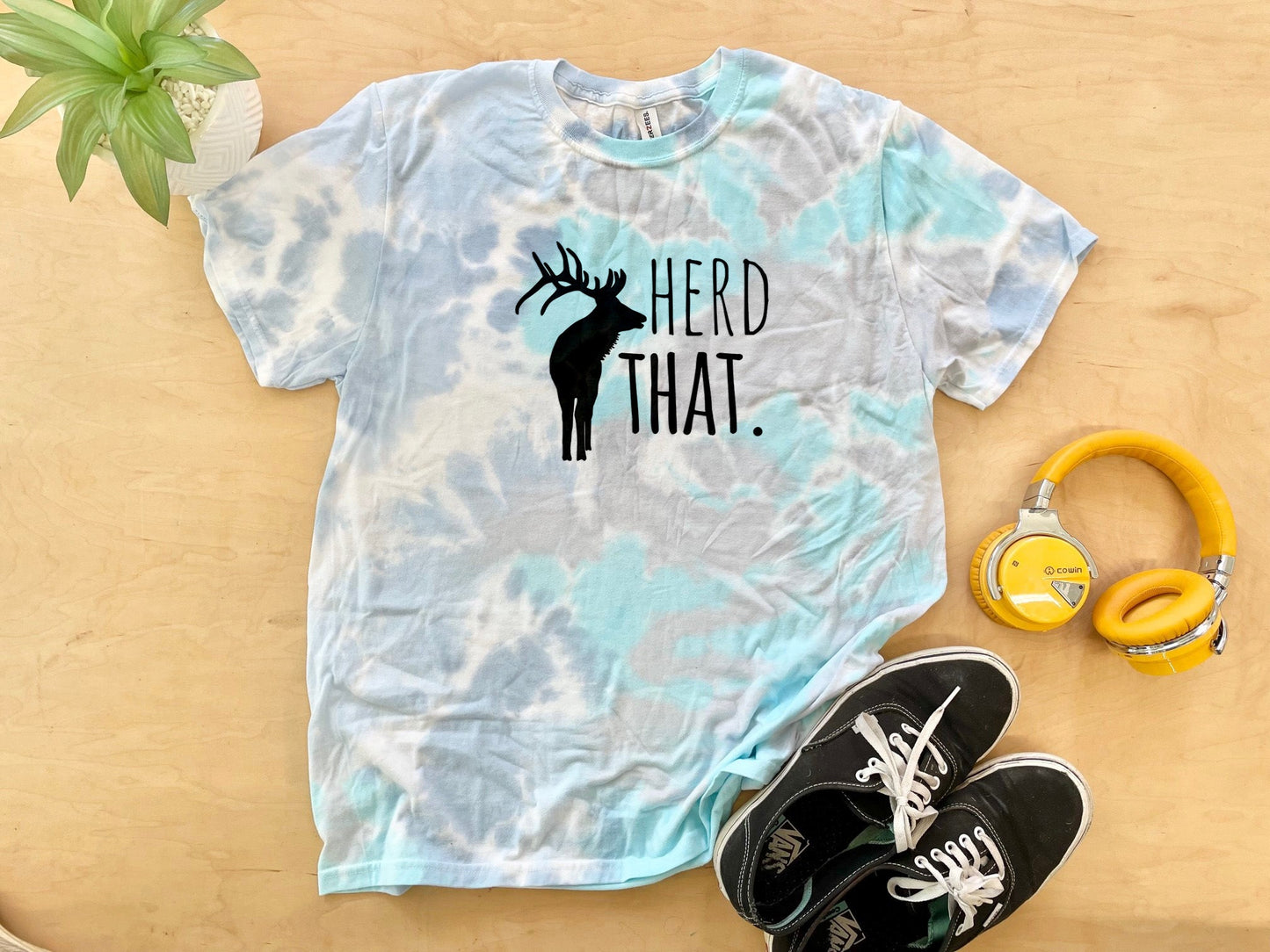 Herd That - Mens/Unisex Tie Dye Tee - Blue