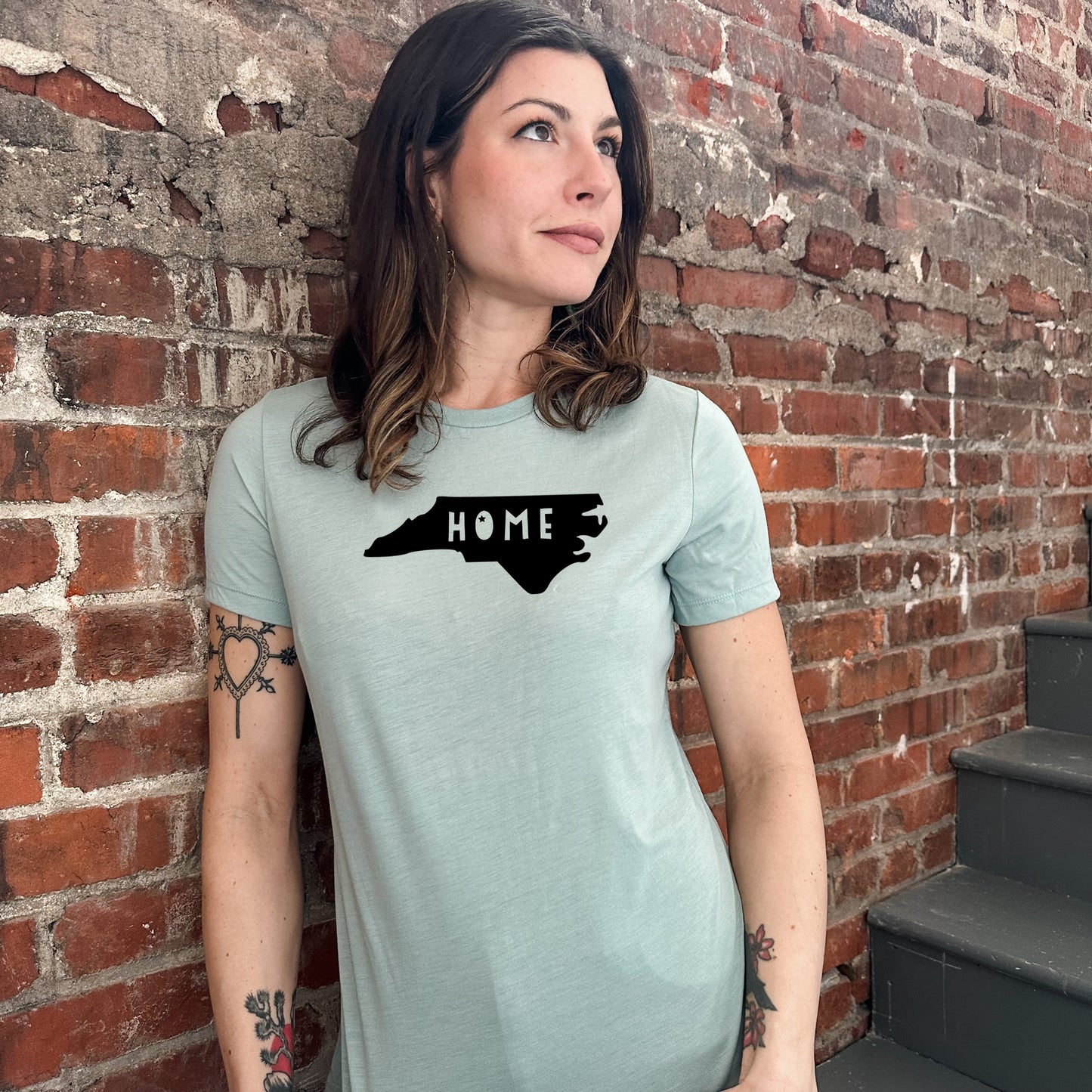 Home (North Carolina) - Women's Crew Tee - Olive or Dusty Blue