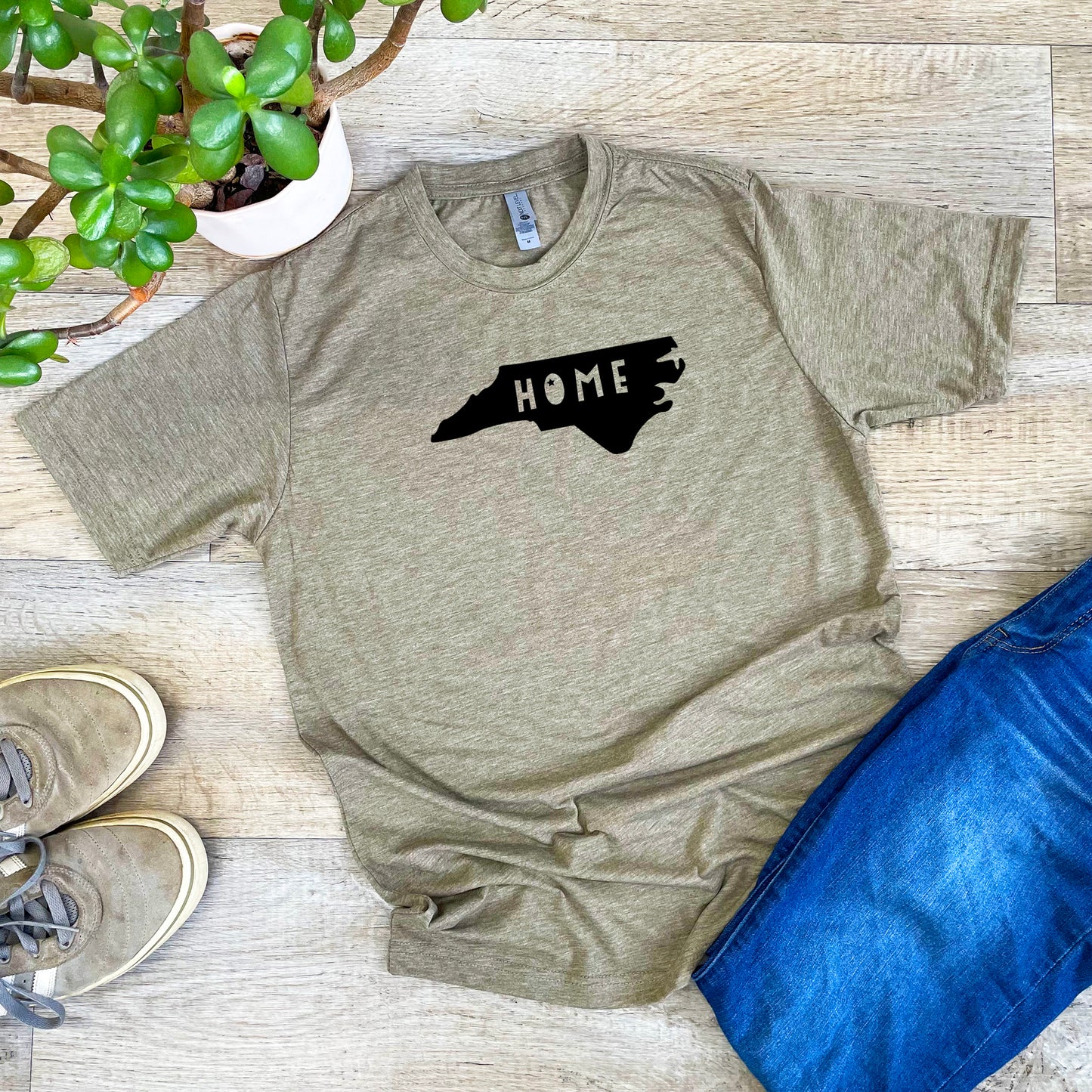 Home (North Carolina) - Men's / Unisex Tee - Stonewash Blue, Sage, Lavender, or Heather Gray