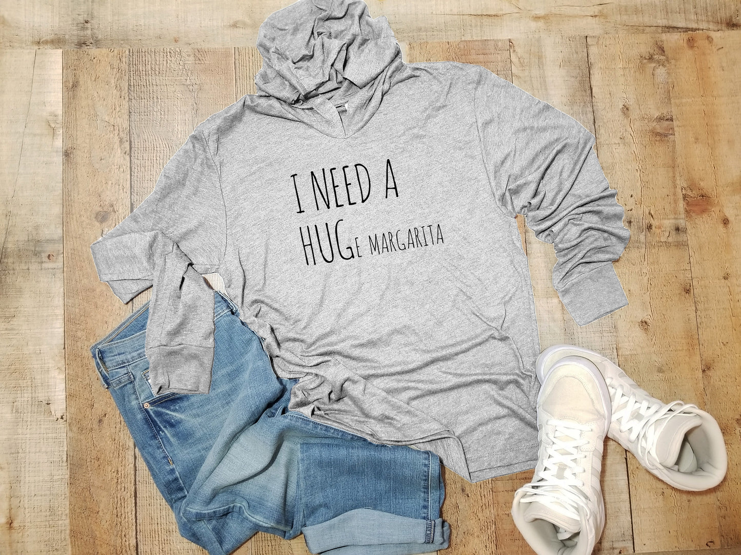 I Need a HUGe Margarita - Unisex T-Shirt Hoodie - Heather Gray