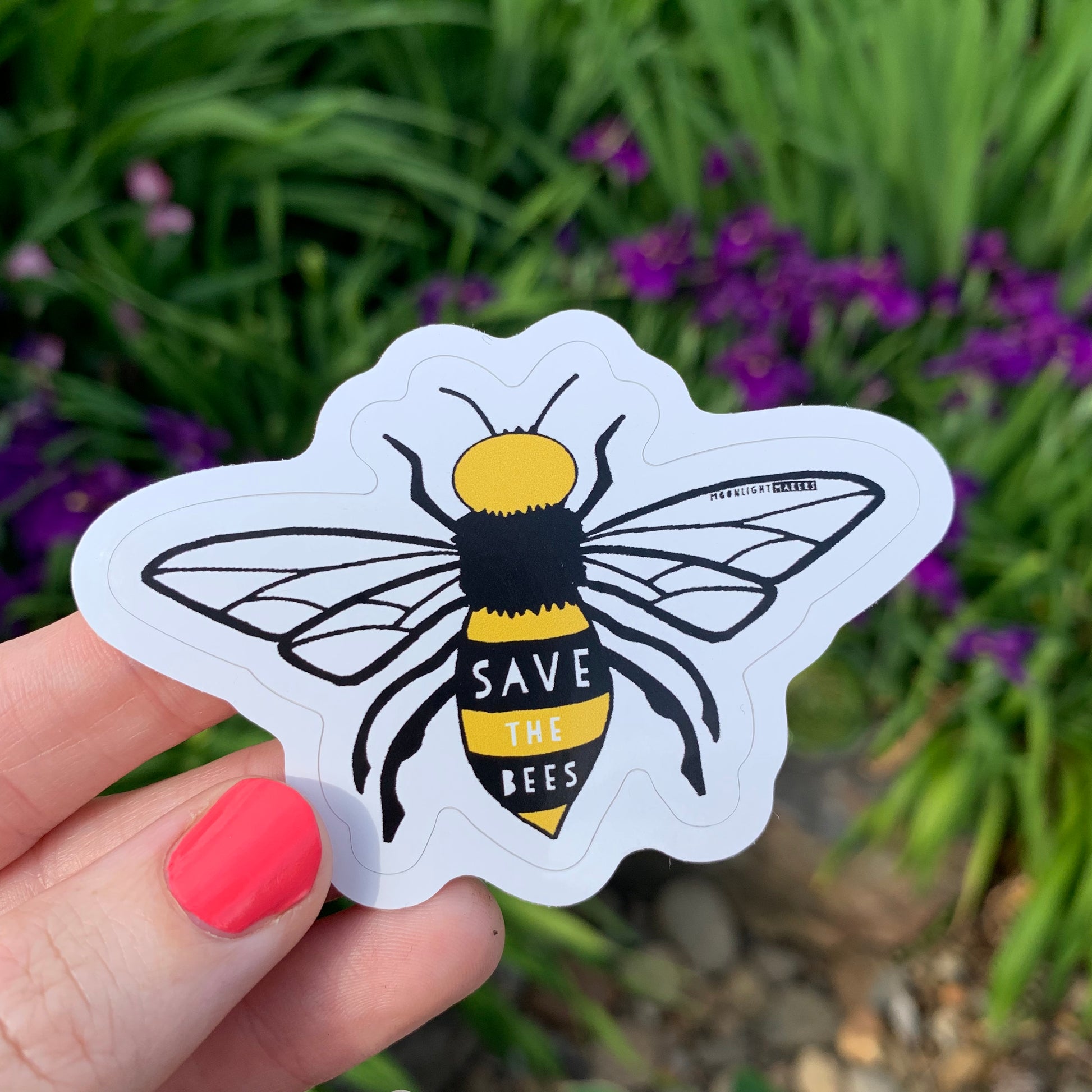 Save The Bees - Die Cut Sticker - MoonlightMakers