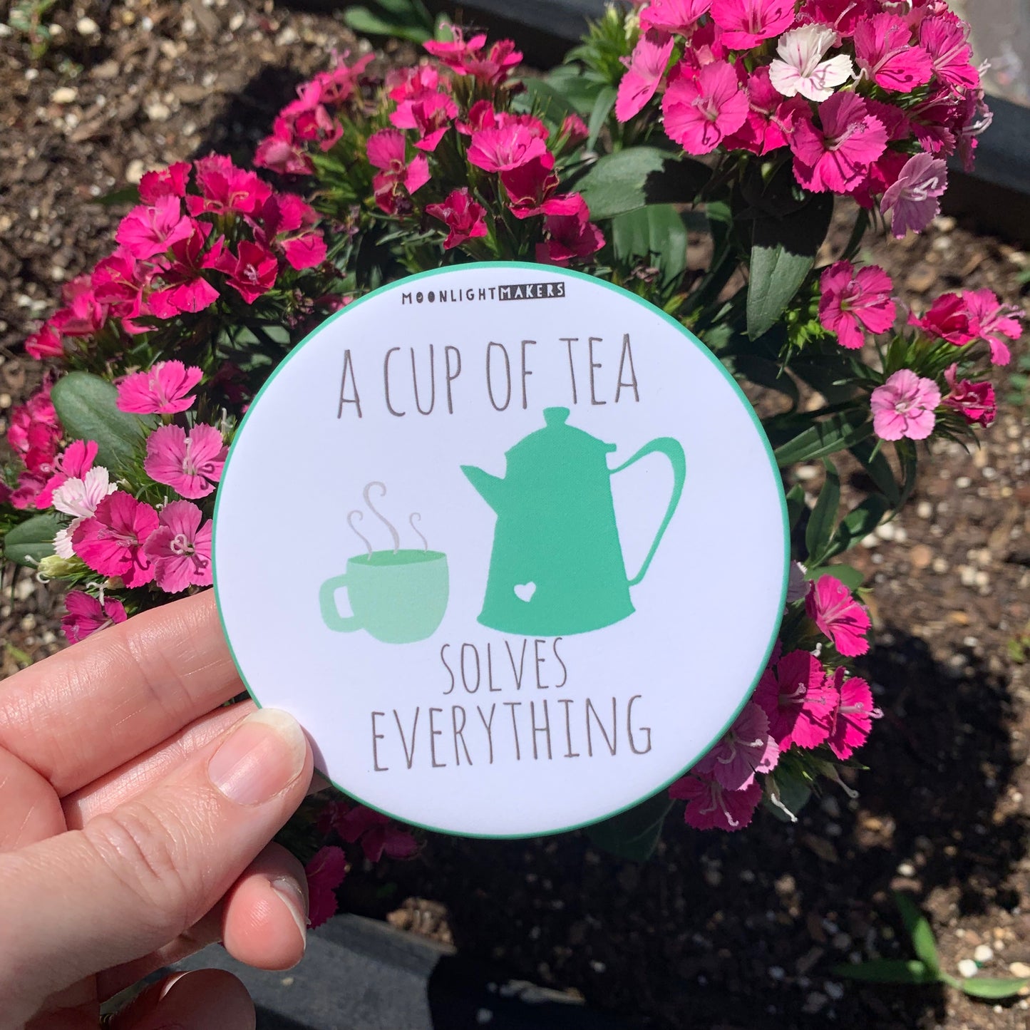 SALE - A Cup Of Tea Solves Everything - Coaster - MoonlightMakers