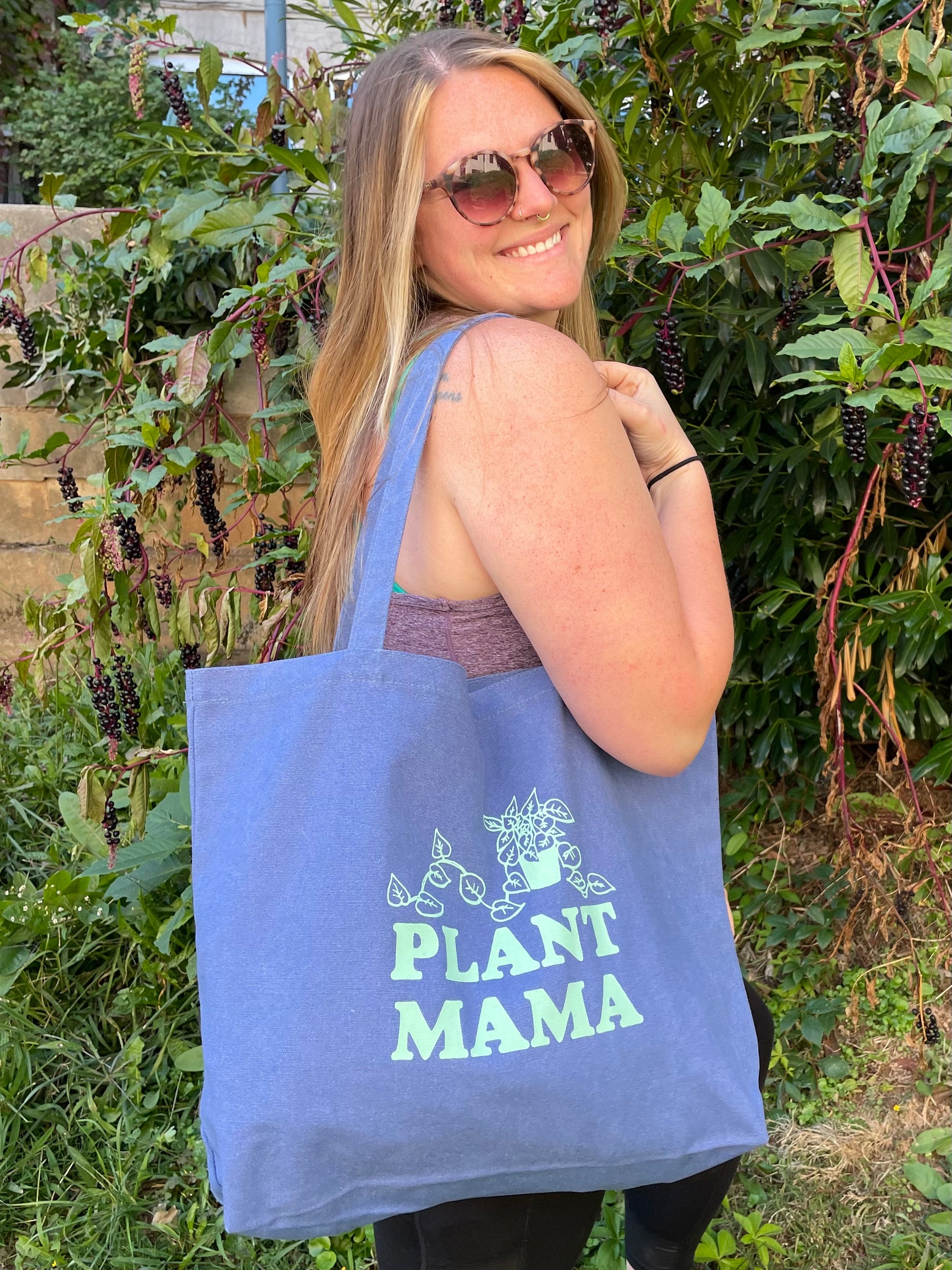 Plant Mama - Periwinkle Super Tote Bag - MoonlightMakers