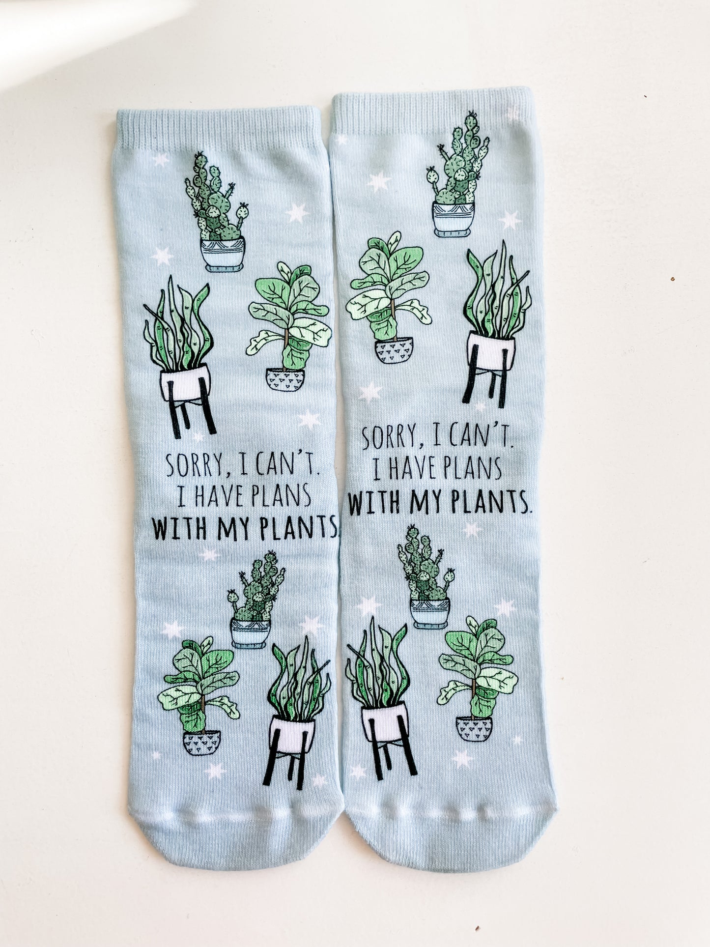 SALE - Sorry I Can't, I Have Plans With My Plants - Novelty Socks