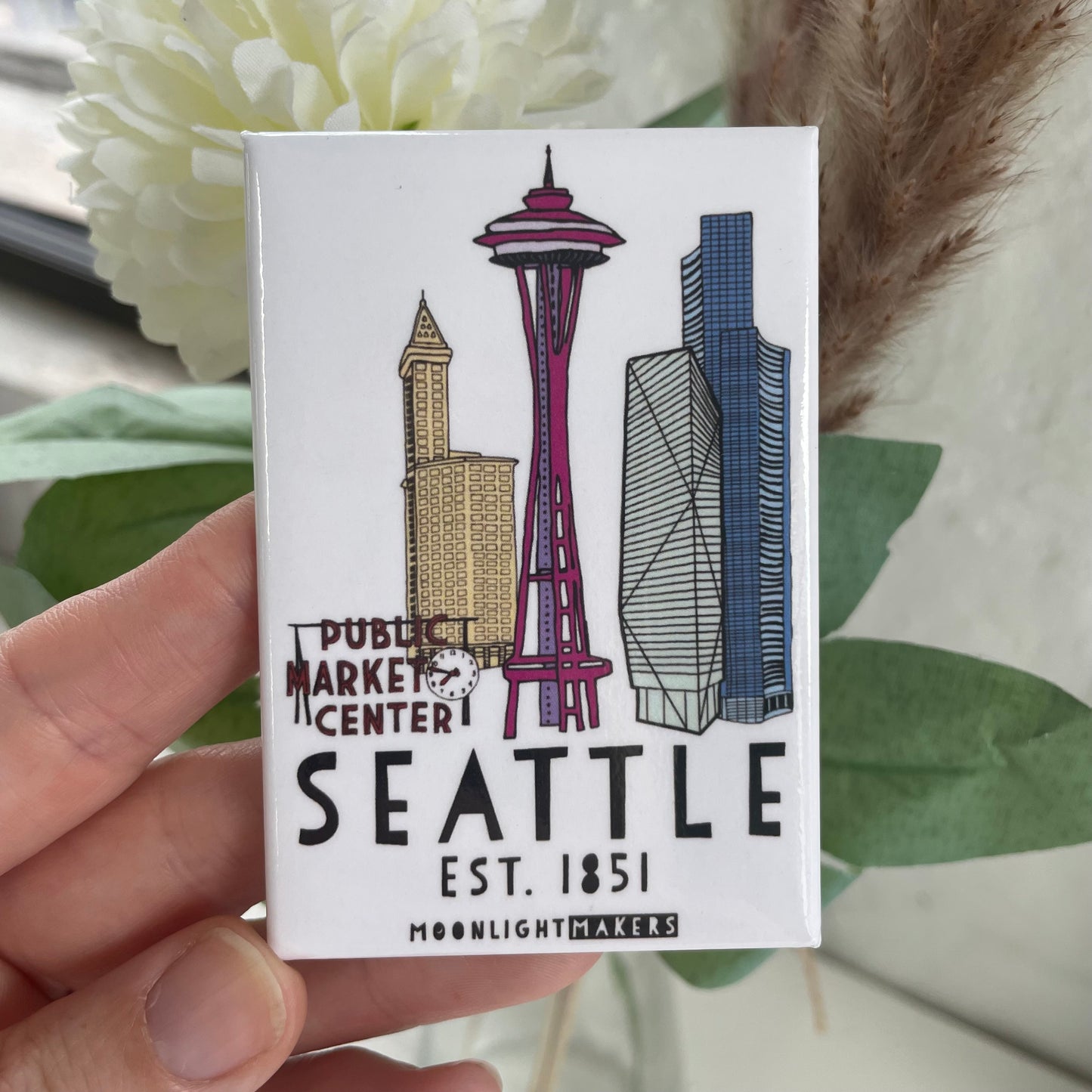 Seattle, Washington - Magnet - MoonlightMakers