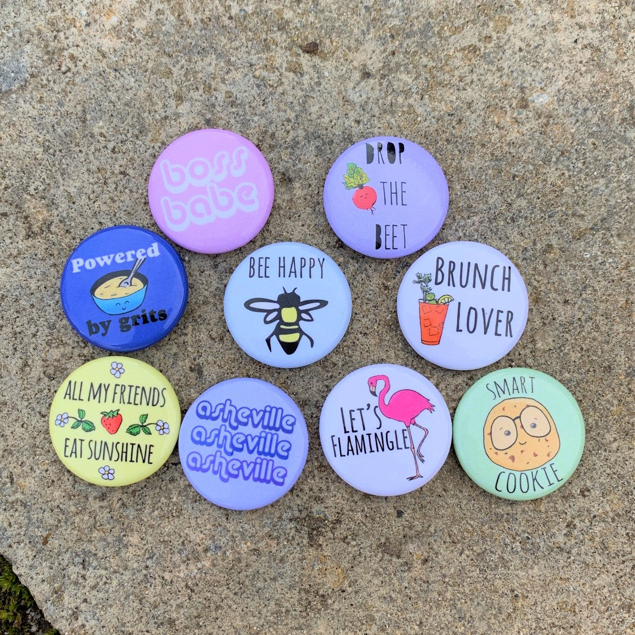 Choose 5 1" Pins - Mix and Match from selection - MoonlightMakers