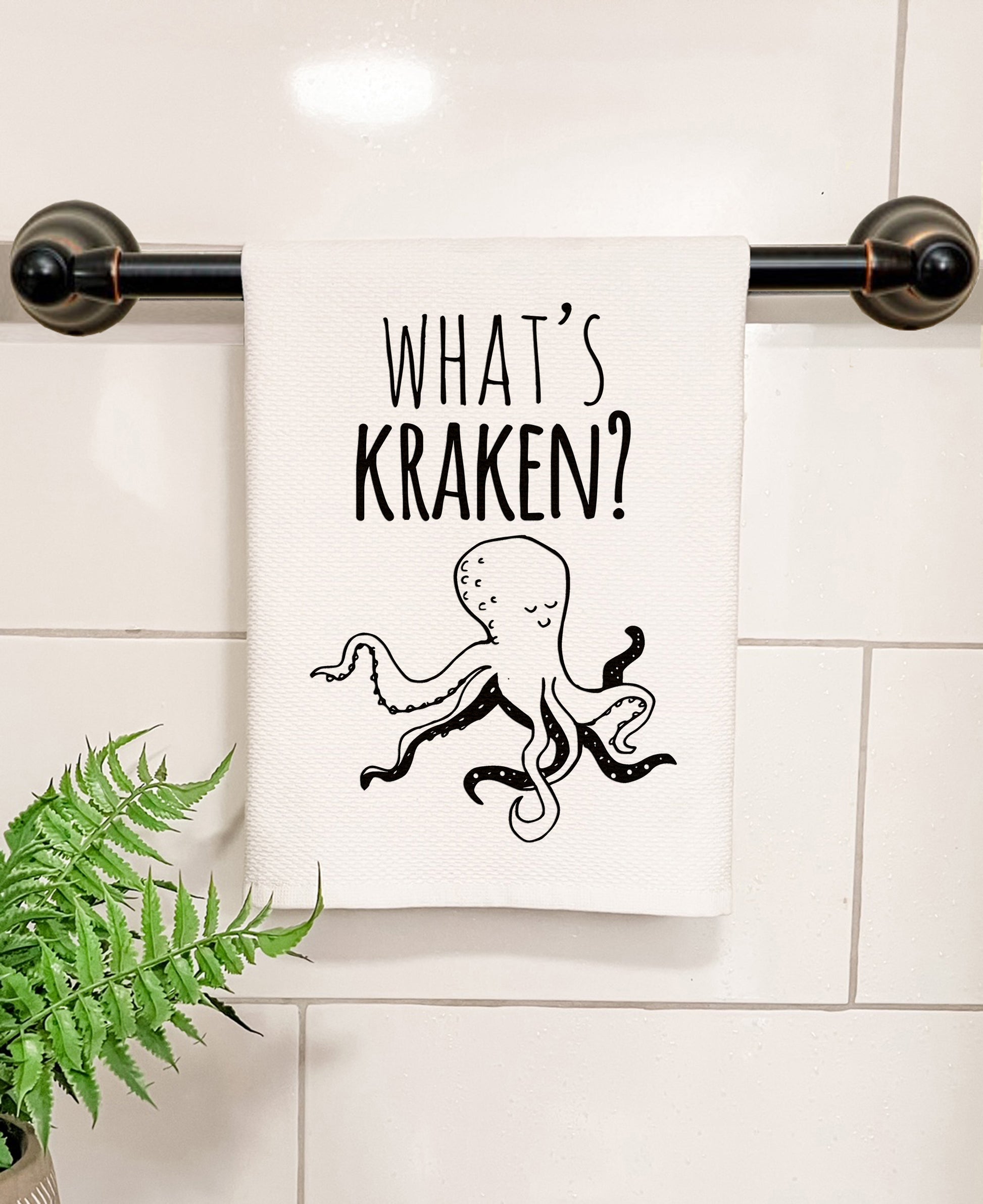 What's Kraken? - Kitchen/Bathroom Hand Towel (Waffle Weave) - MoonlightMakers