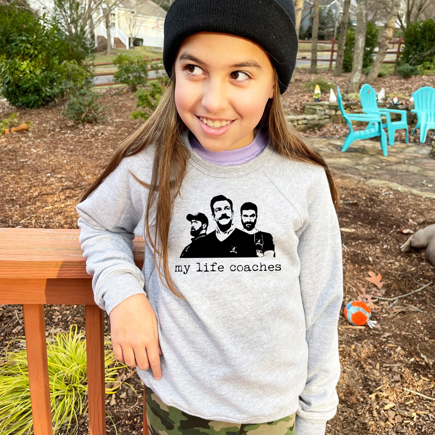 My Life Coaches (Ted Lasso) - Kid's Sweatshirt - Heather Gray or Mauve