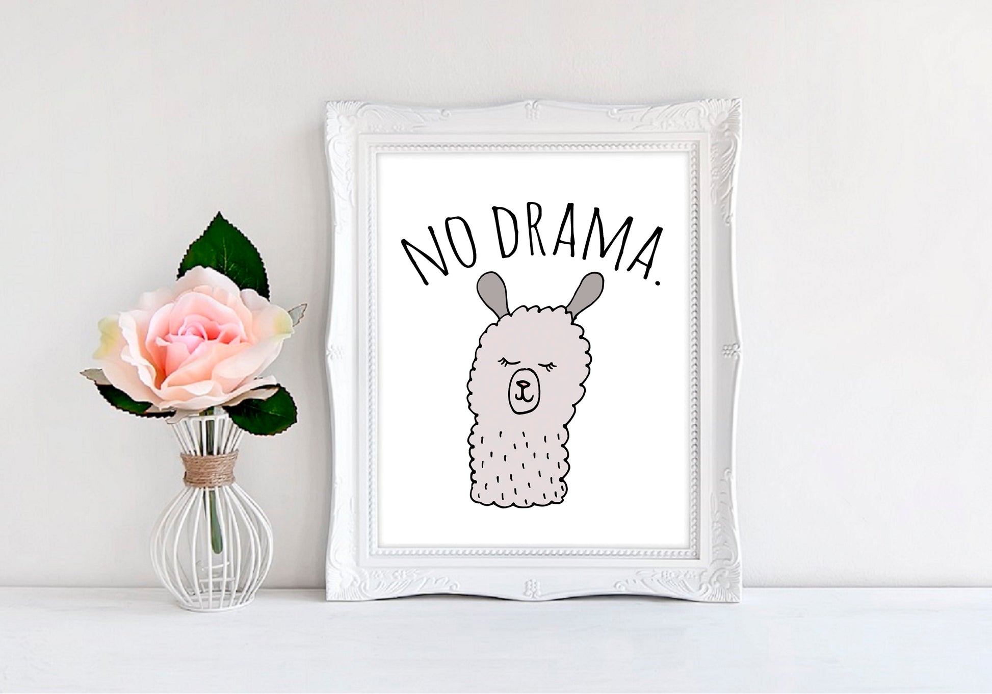 No Drama Llama - 8"x10" Wall Print - MoonlightMakers