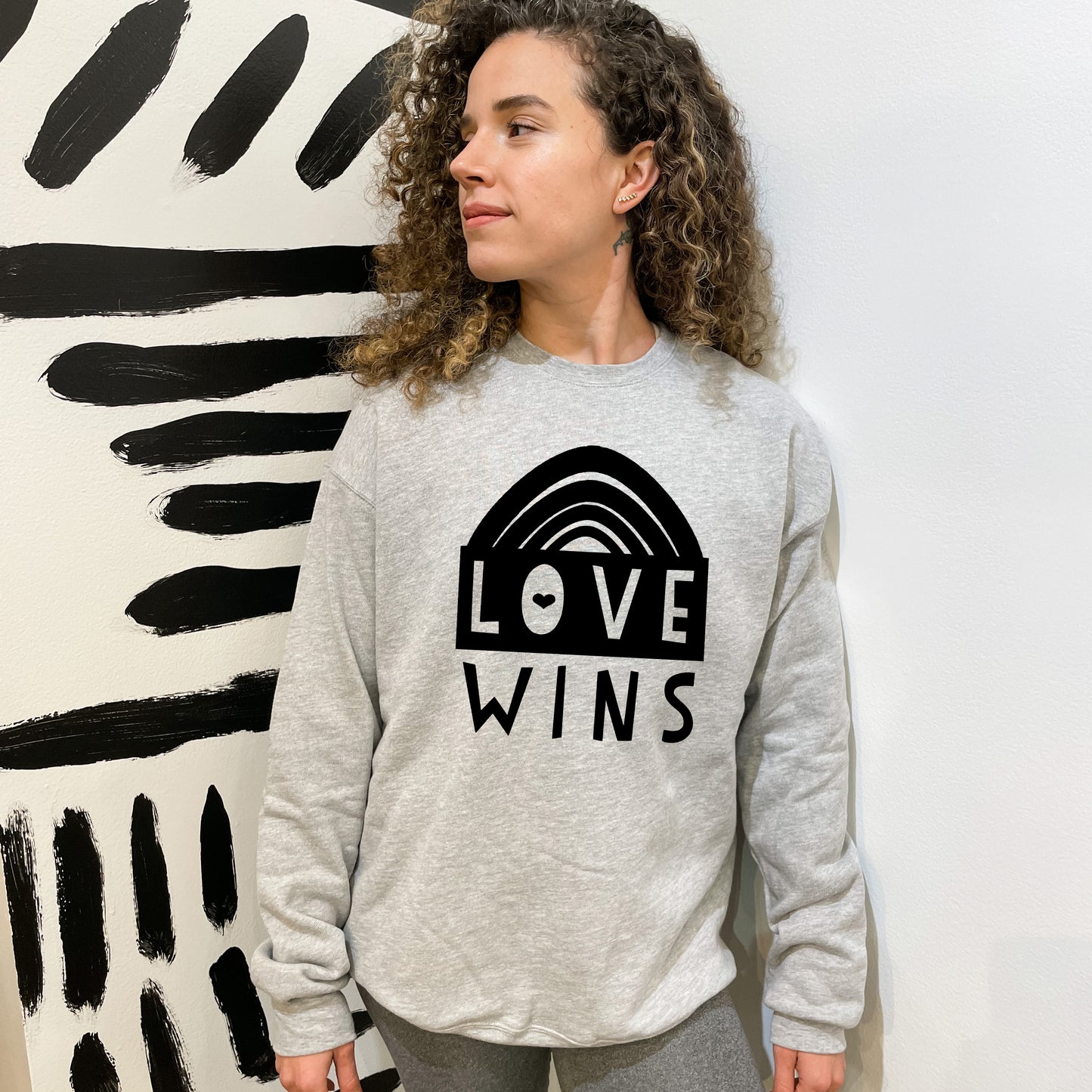 Love Wins - Unisex Sweatshirt - Heather Gray or Dusty Blue