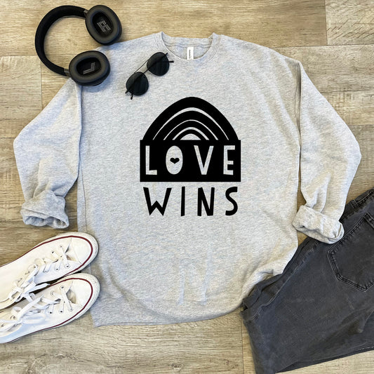 Love Wins - Unisex Sweatshirt - Heather Gray or Dusty Blue