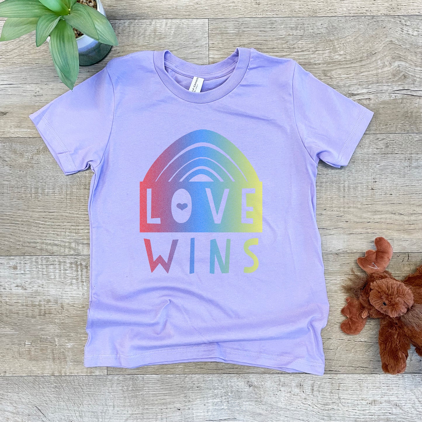 Love Wins (Rainbow) - Kid's Tee - Columbia Blue or Lavender