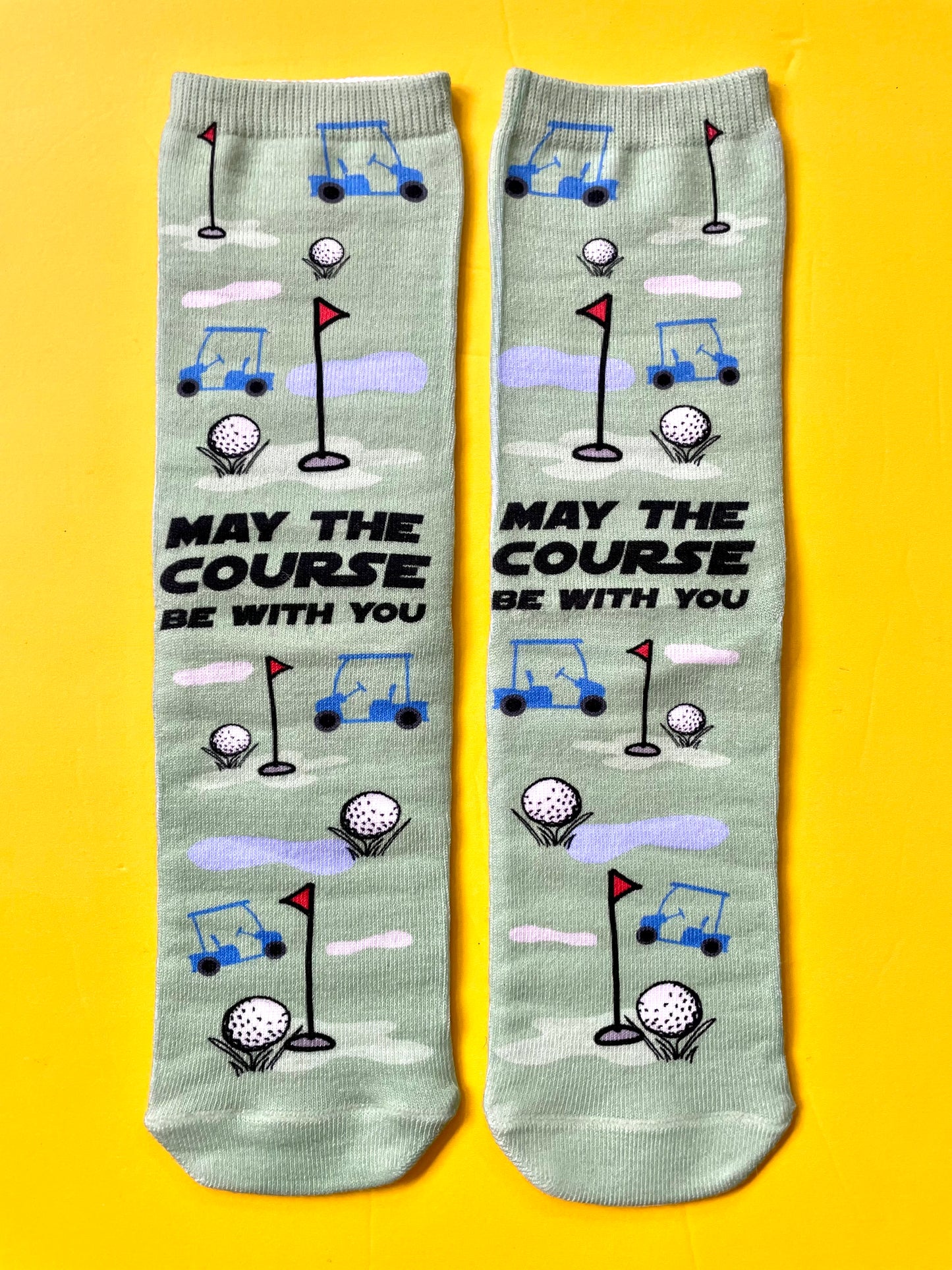 May The Course Be With You (Golf Pun) - Novelty Socks - MoonlightMakers