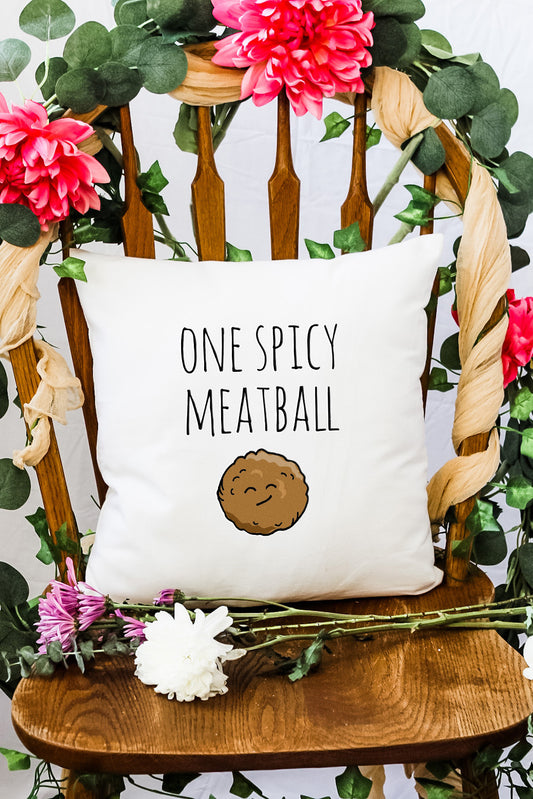 One Spicy Meatball - Decorative Throw Pillow - MoonlightMakers