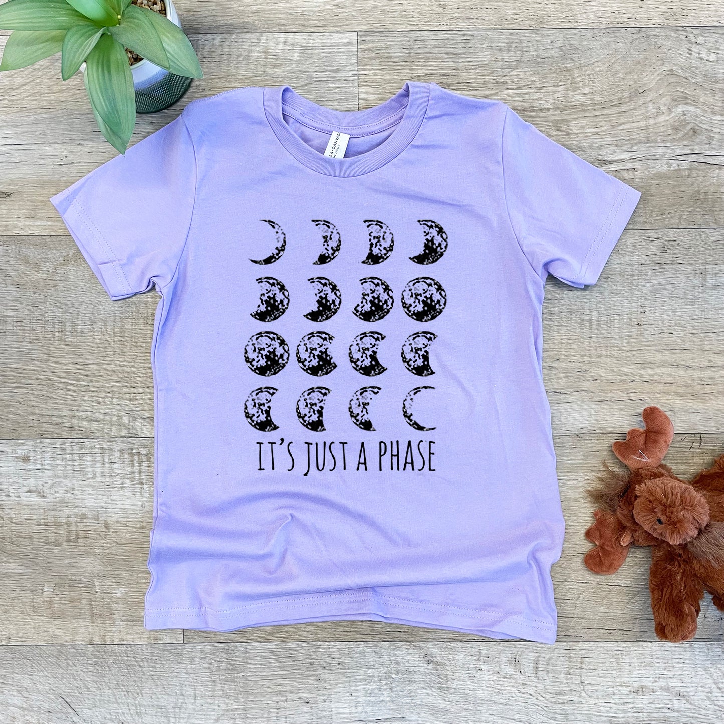 It's Just A Phase - Moon - Kid's Tee - Columbia Blue or Lavender