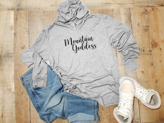 Mountain Goddess - Unisex T-Shirt Hoodie - Heather Gray