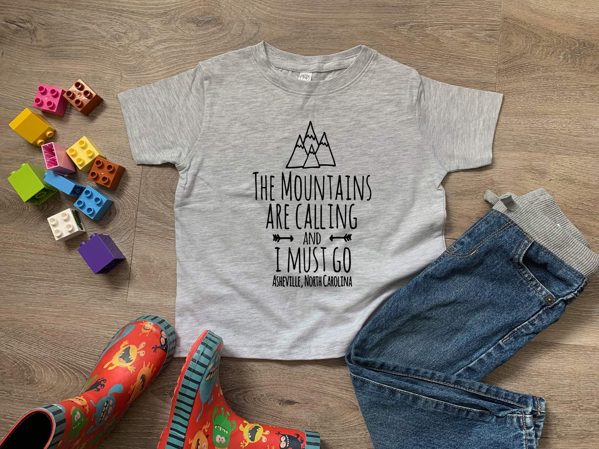 The Mountains Are Calling And I Must Go, Asheville North Carolina - Toddler Tee