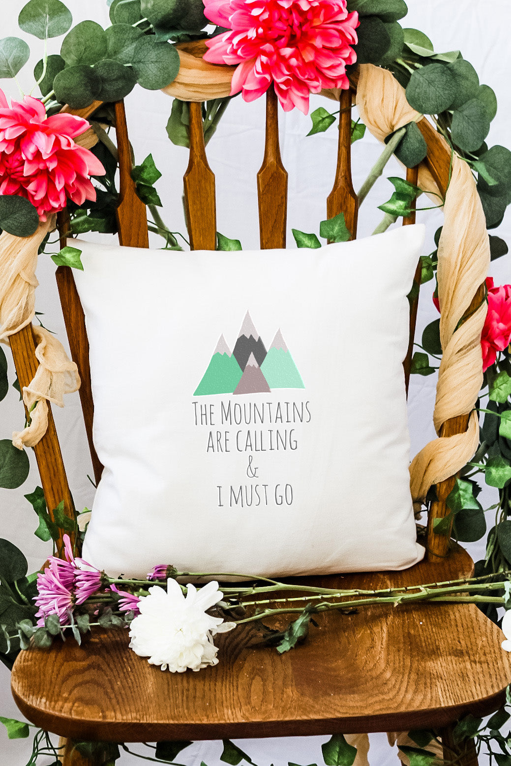 The Mountains Are Calling And I Must Go - Decorative Throw Pillow - MoonlightMakers