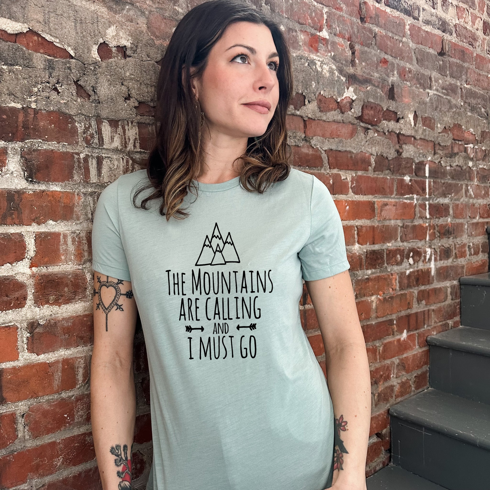 The Mountains Are Calling And I Must Go - Women's Crew Tee