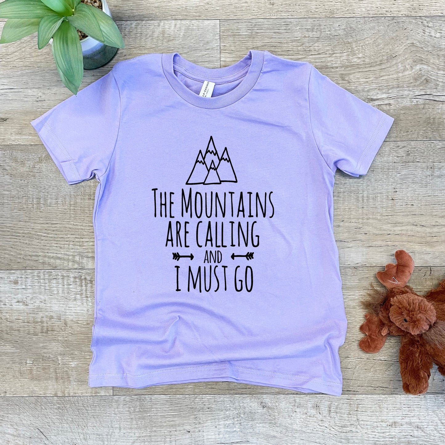 The Mountains Are Calling And I Must Go - Kid's Tee - Columbia Blue or Lavender