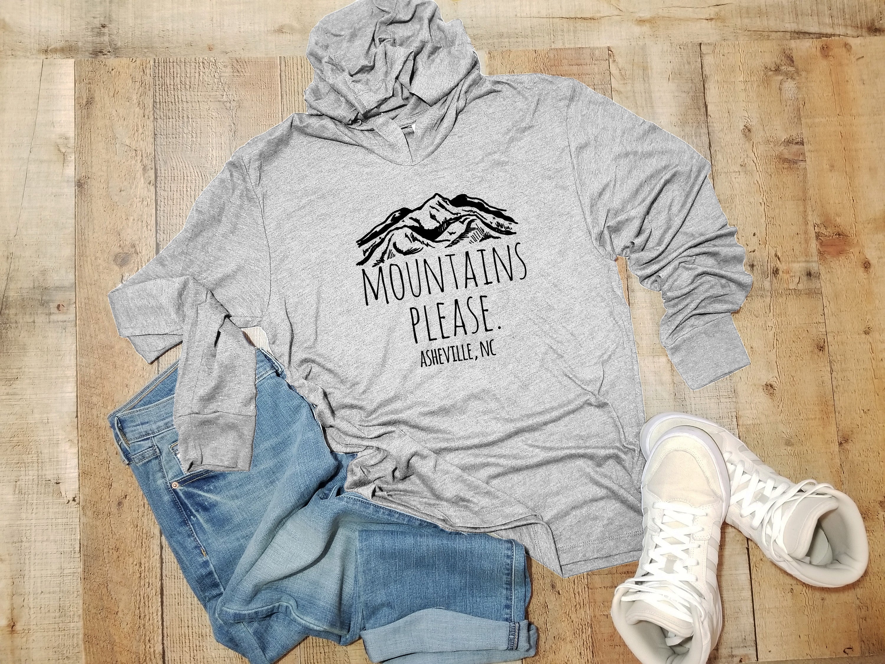 Mountains Please Asheville, Asheville, NC - Unisex T-Shirt Hoodie