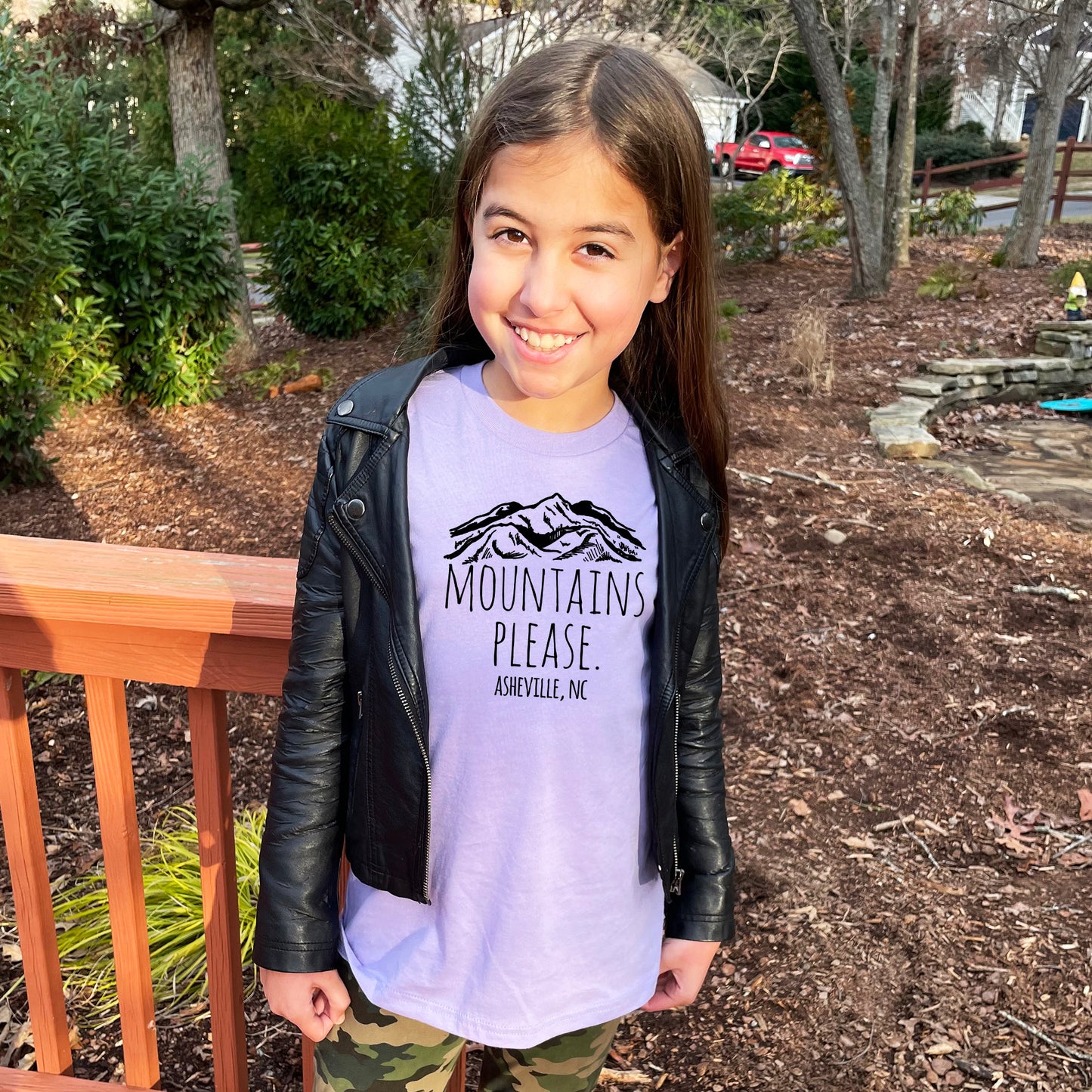 Mountains Please Asheville, Asheville, NC - Kid's Tee - Columbia Blue or Lavender