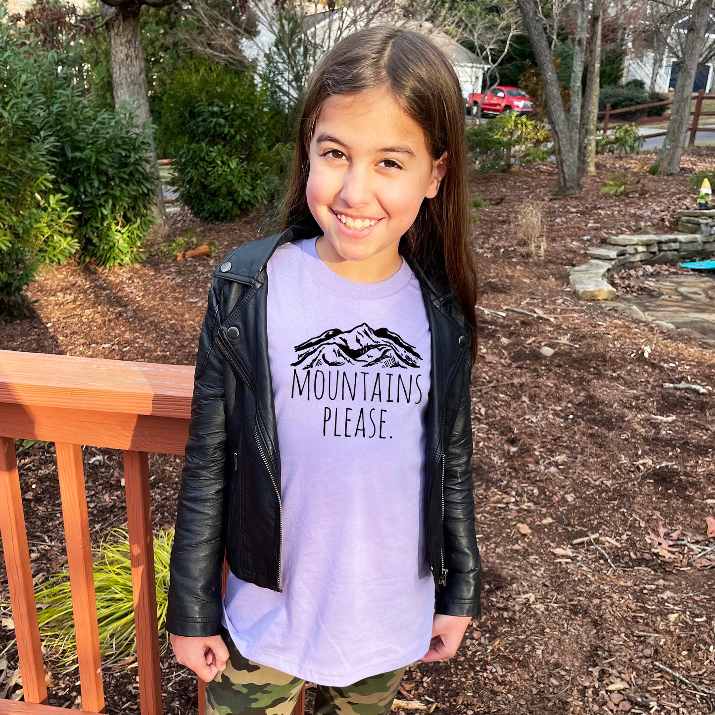 Mountains Please - Kid's Tee - Columbia Blue or Lavender