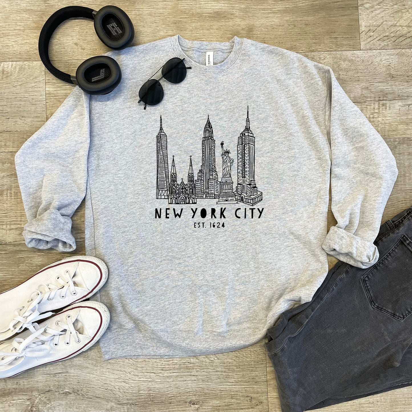 New York City Skyline (NYC) - Unisex Sweatshirt - Heather Gray or Dusty Blue