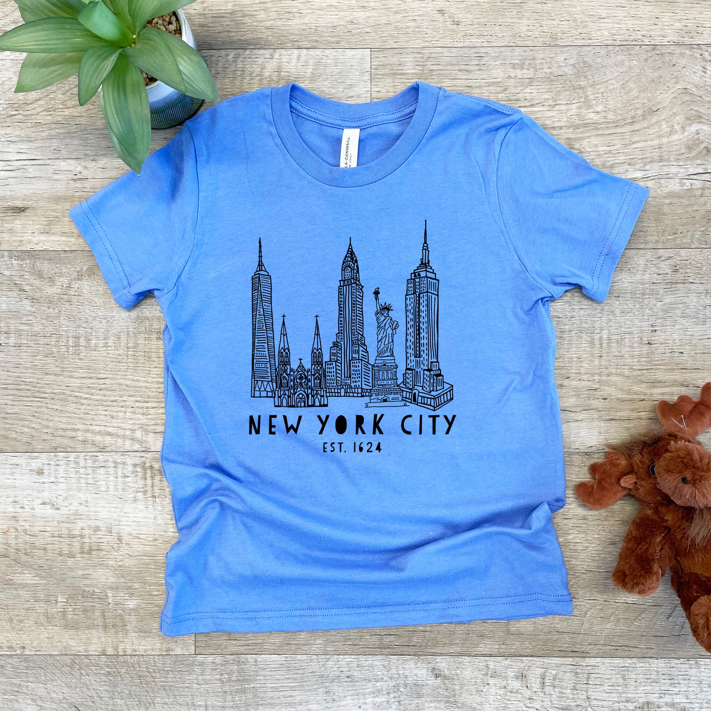 New York City Skyline (NYC) - Kid's Tee - Columbia Blue or Lavender
