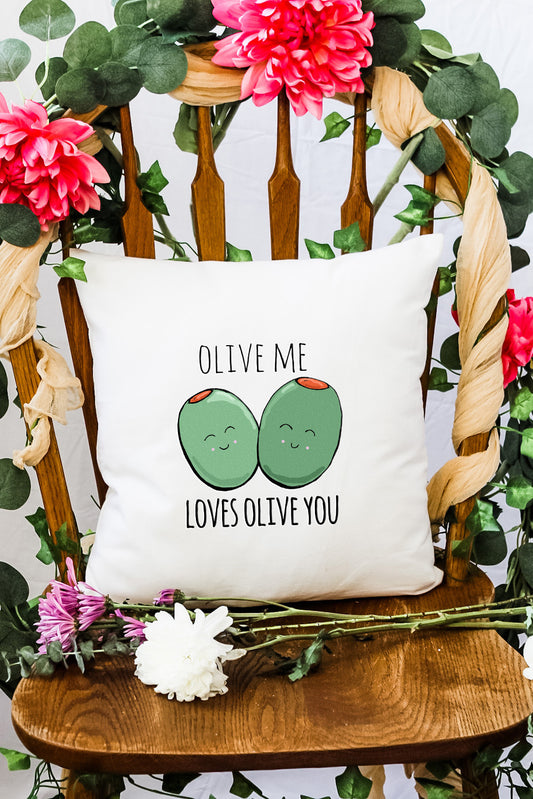 Olive Me Loves Olive You - Decorative Throw Pillow - MoonlightMakers