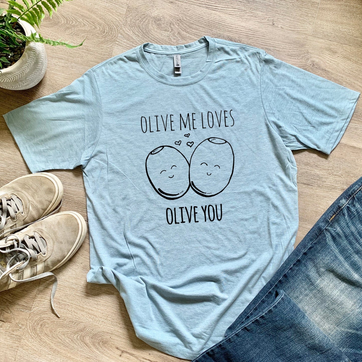 Olive Me Loves Olive You - Men's / Unisex Tee - Stonewash Blue or Sage