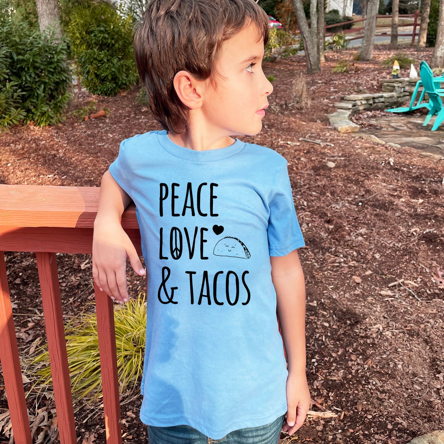 Peace Love & Tacos - Kid's Tee - Columbia Blue or Lavender