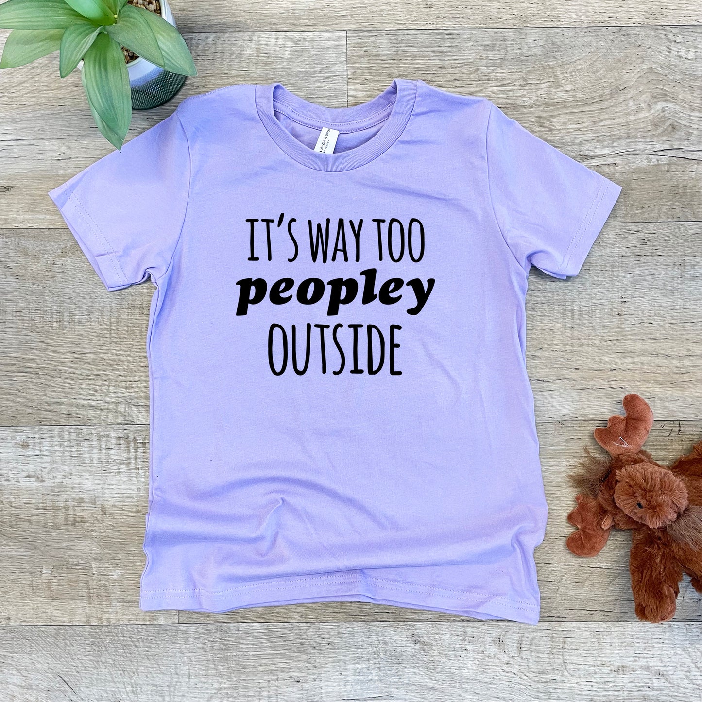 It's Way Too Peopley Outside - Kid's Tee - Columbia Blue or Lavender