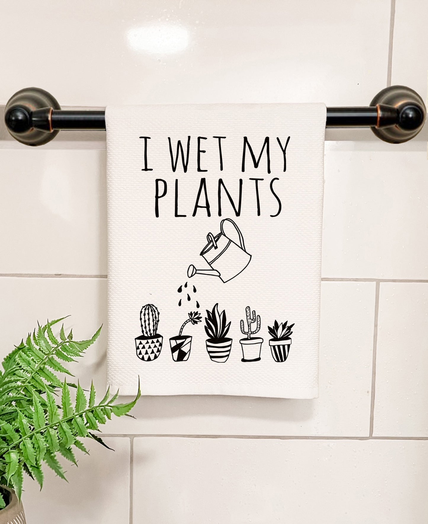 I Wet My Plants - Kitchen/Bathroom Hand Towel (Waffle Weave) - MoonlightMakers