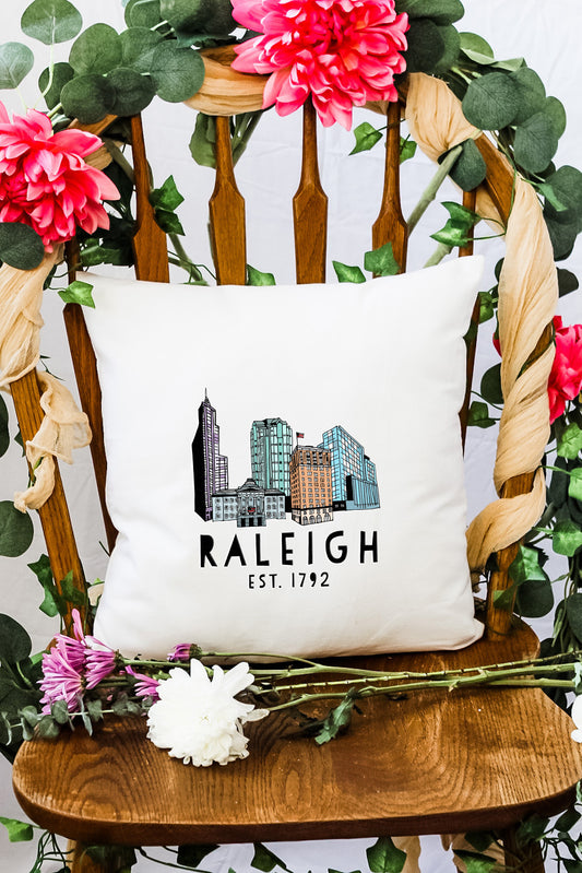 Downtown Historic Raleigh, NC - Decorative Throw Pillow - MoonlightMakers