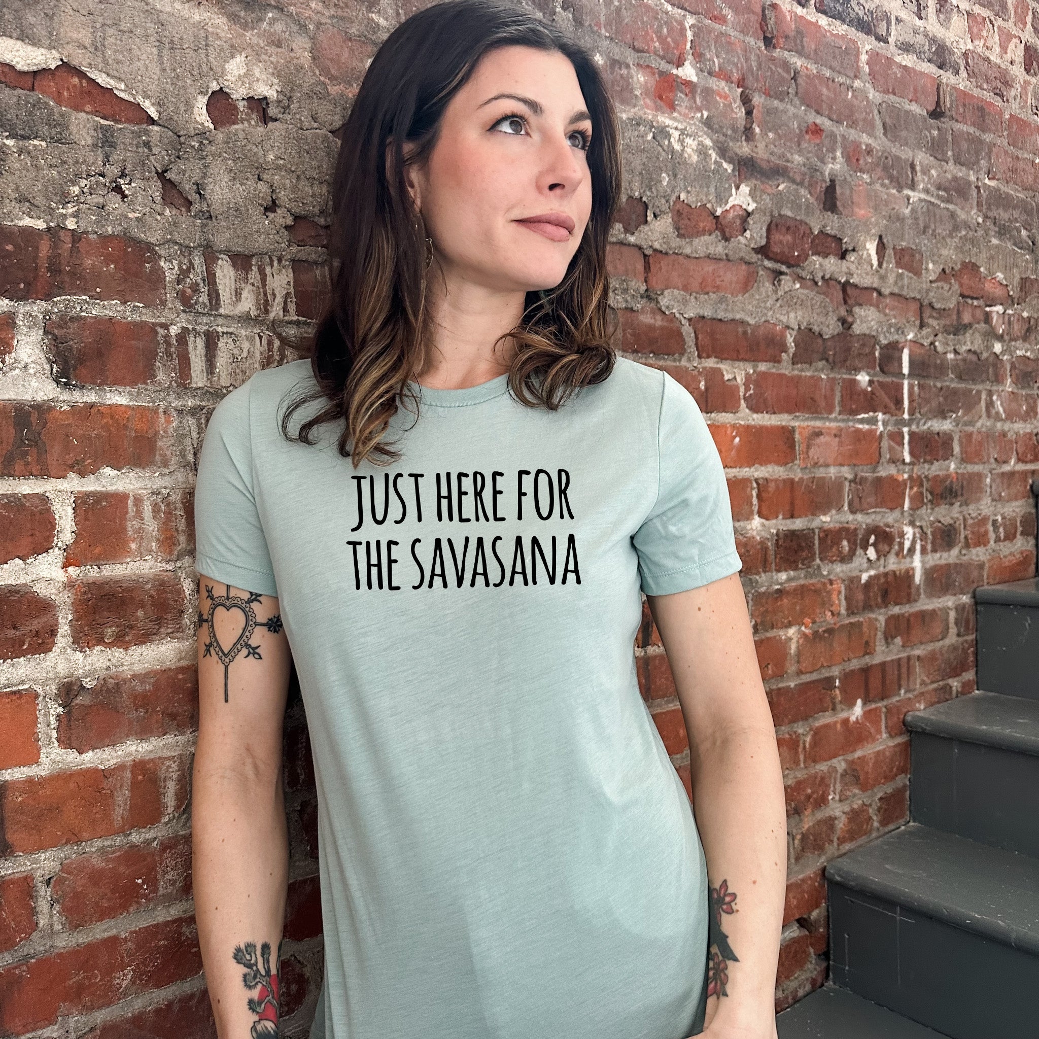 Just Here For The Savasana (Yoga) - Women's Crew Tee