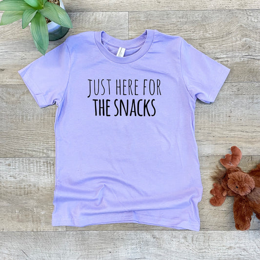 Just Here For The Snacks - Kid's Tee - Columbia Blue or Lavender